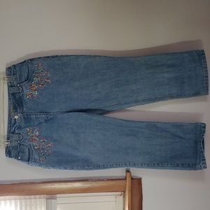 i.e. Relaxed Embroidered Flower Jeans NWOT